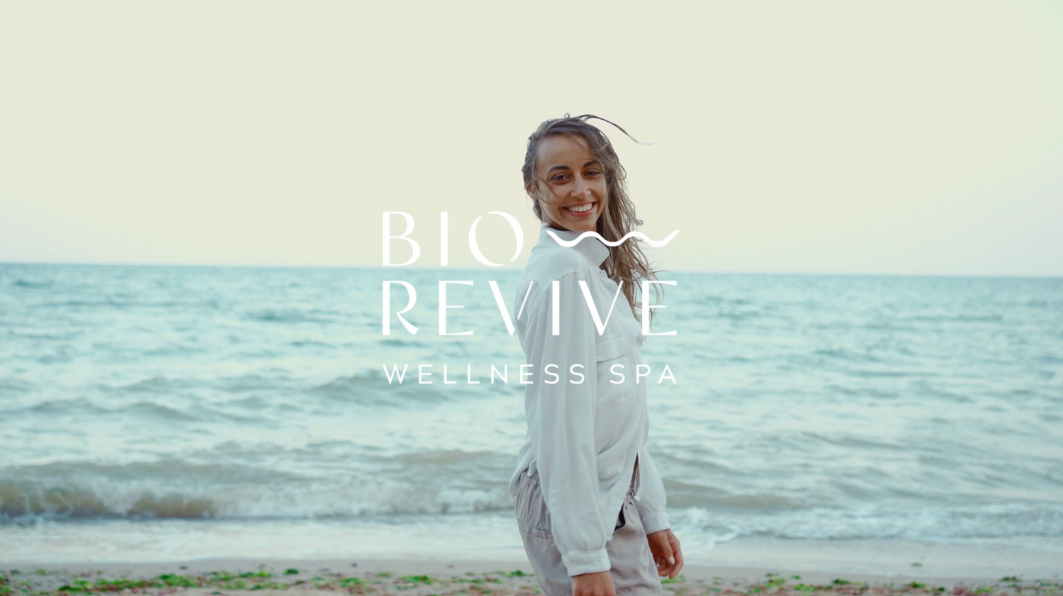 biorevive logo with a girl in the beach