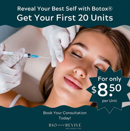 Botox™ - Obtenga sus primeras 20 unidades por solo $8.50 por unidad